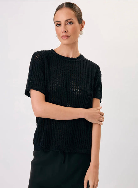 Shayla Short Sleeve Cotton Knit Top