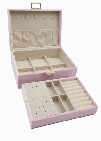 Velvet Jewellery Box Pink