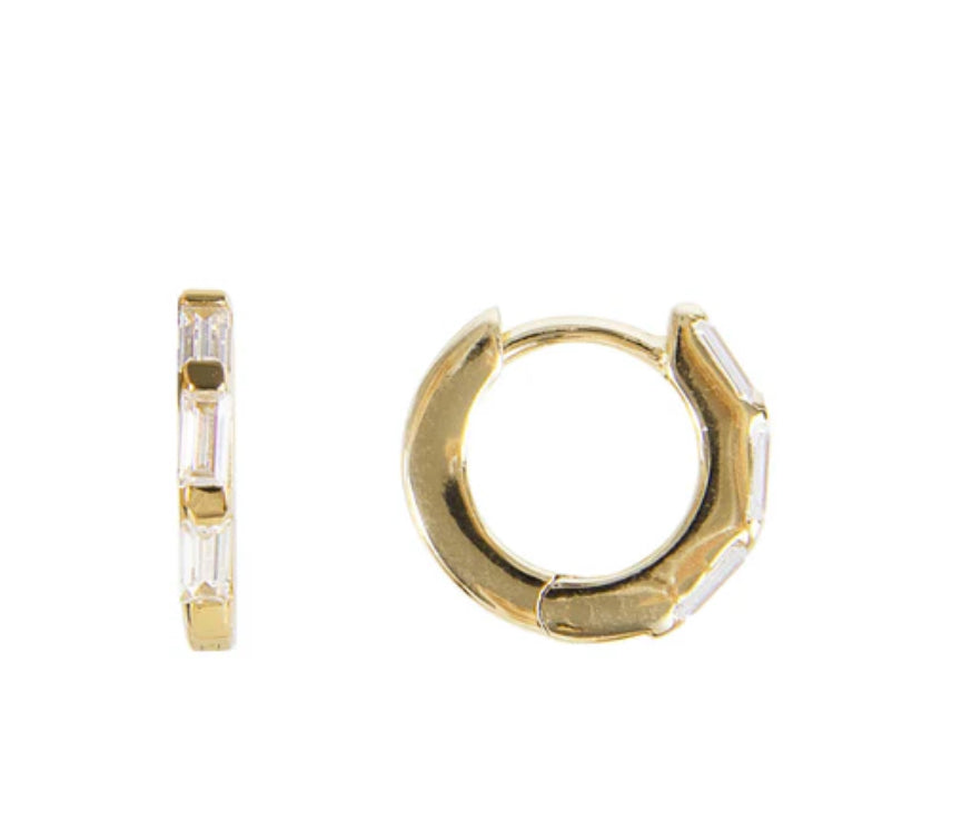 Crystal Baguette midi hoops