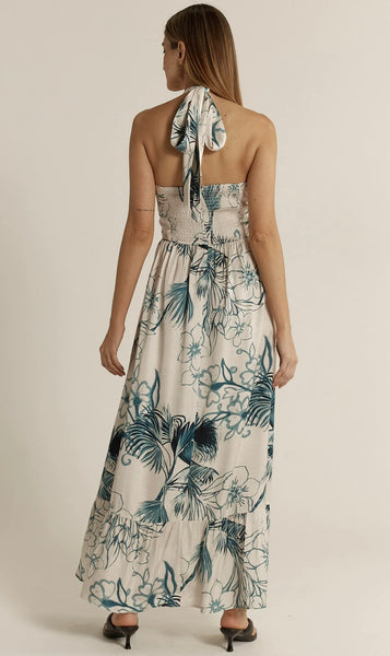 Solstice Palms Halter Dress - Palm Print