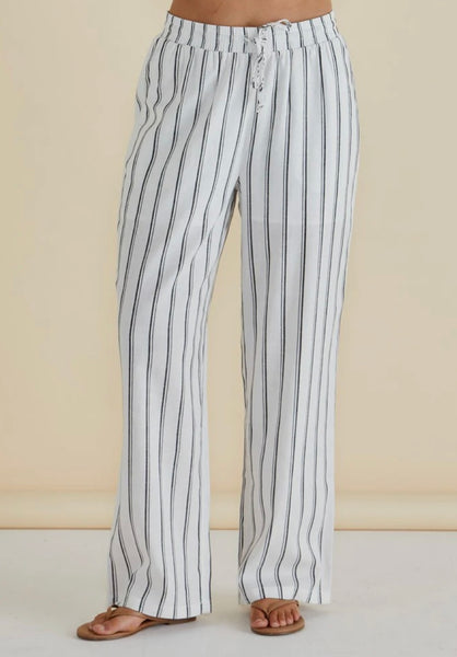 Zaza Relax Pant - Black White Stripe