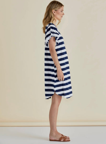 Sydney Tee Dress - Blue Stripe