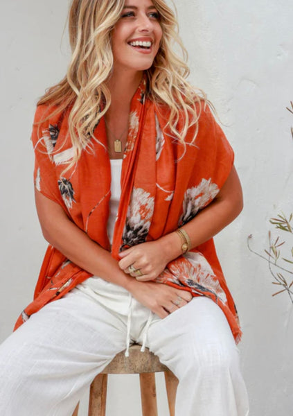 Scarf with gold foil