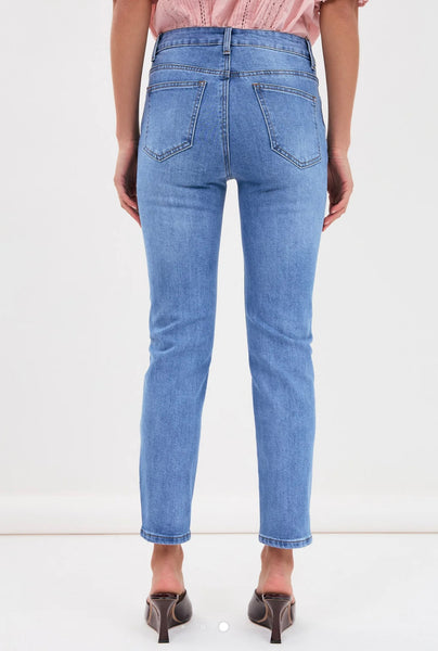 Lizzie Slim Leg Jean-Mid Denim
