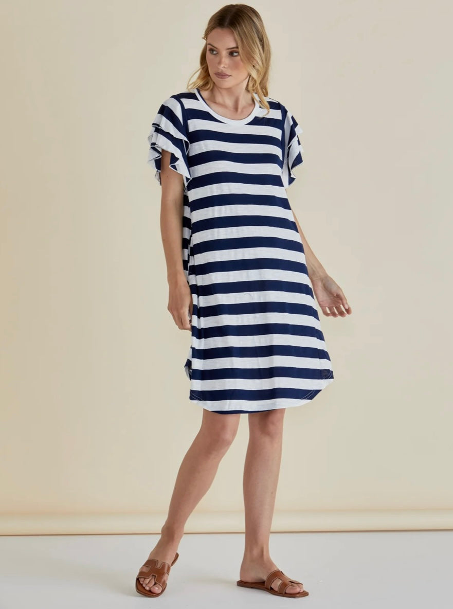 Sydney Tee Dress - Blue Stripe