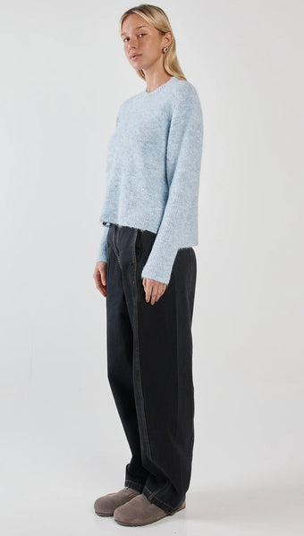 Marli Boxy Rib Knit - Pale Blue
