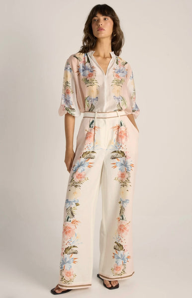 Solara Placement Print Pant - Pink Print