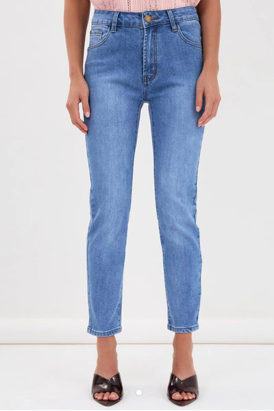 Lizzie Slim Leg Jean-Mid Denim