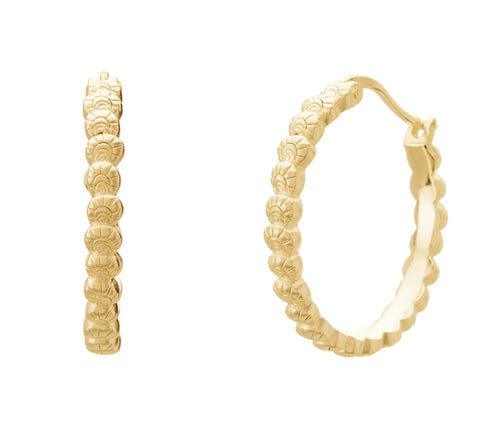 Soul Protector Medium Shell Hoop Earrings
