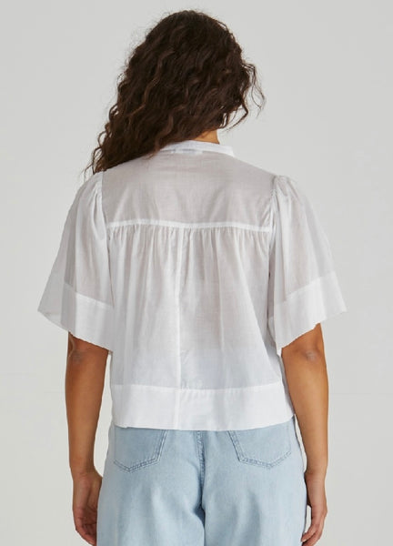 Pammi Ruffle Yoke Blouse - White