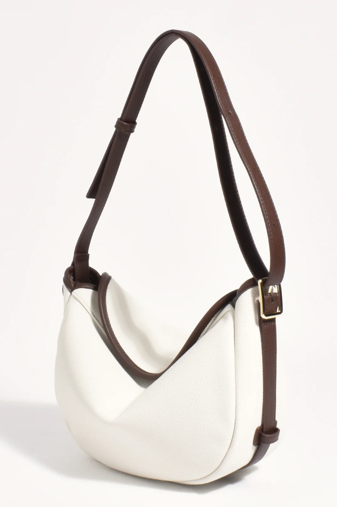 Claudia Saddle Handbag-Cream Chocolate