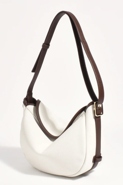 Claudia Saddle Handbag-Cream Chocolate