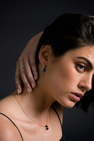 Olivia-Gold and Black Earrings