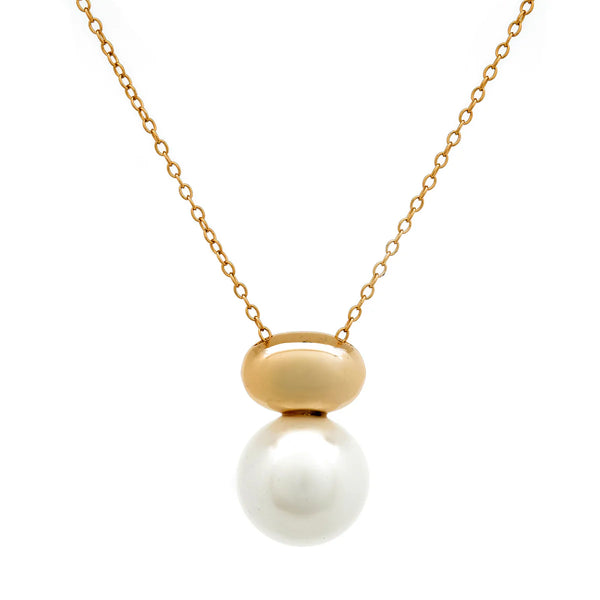 Tamsin- Gold and Pearl Pendant