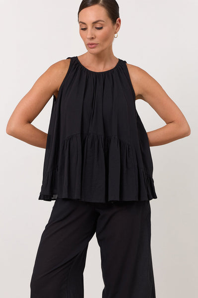 Ariah Sleeveless Top-Black