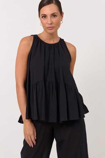 Ariah Sleeveless Top-Black