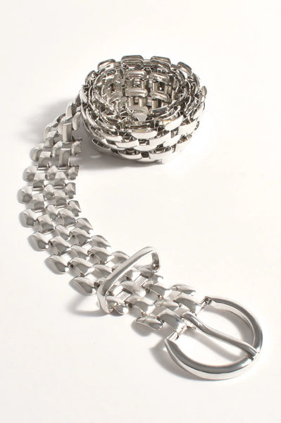 Metal Chain Link Belt Silver
