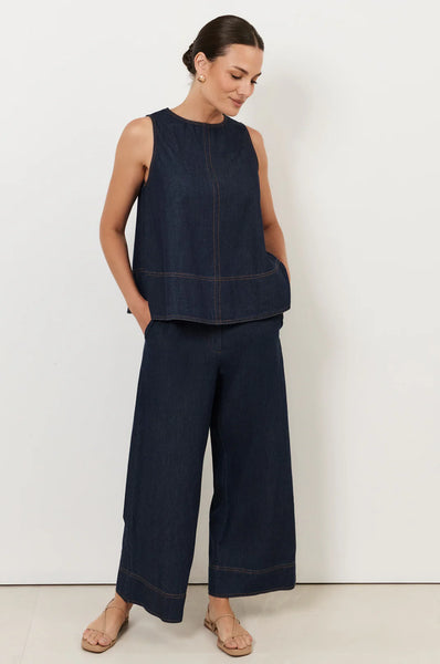 Agatha Crop Lightweight Denim Pant Denim