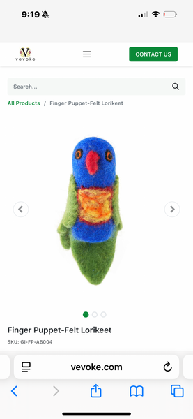 Finger Puppet-Felt Lorikeet