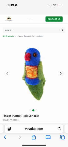 Finger Puppet-Felt Lorikeet