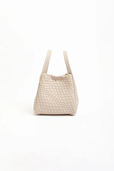 Woven Slouch Bucket Bag-Stone