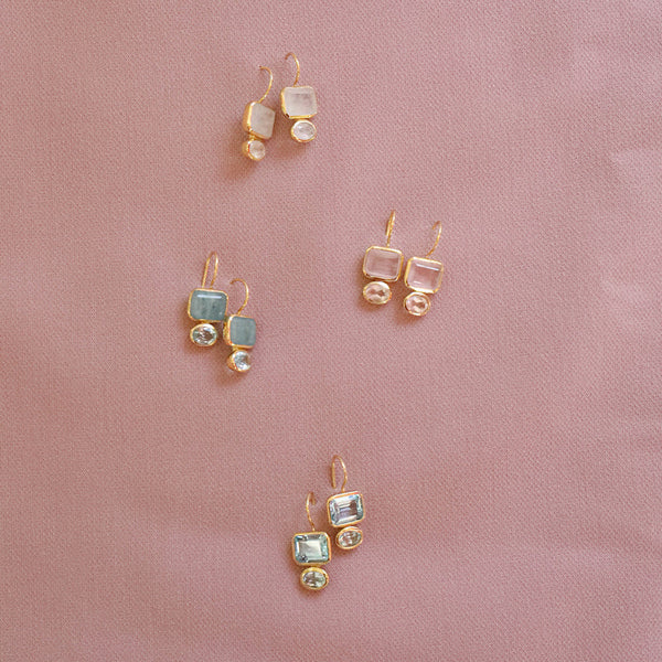 Lyric Earrings -Rose Quartz
