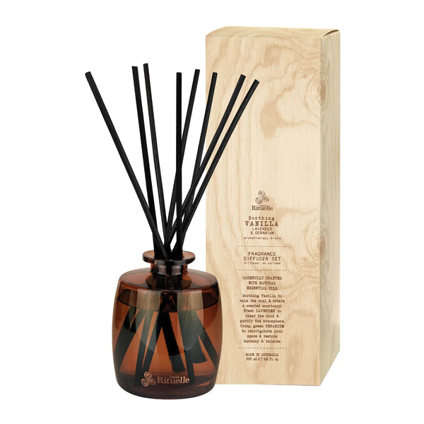 Vanilla, Lavender & Geranium
Fragrance Diffuser