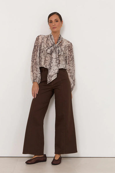Adele Wide Leg Jeans-Chocolate