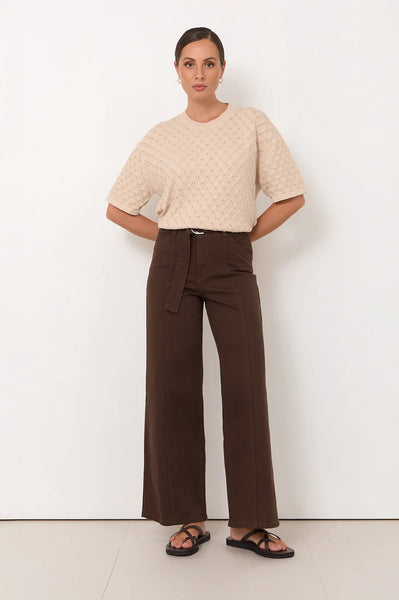 Adele Wide Leg Jeans-Chocolate