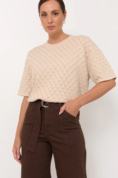 Adele Wide Leg Jeans-Chocolate