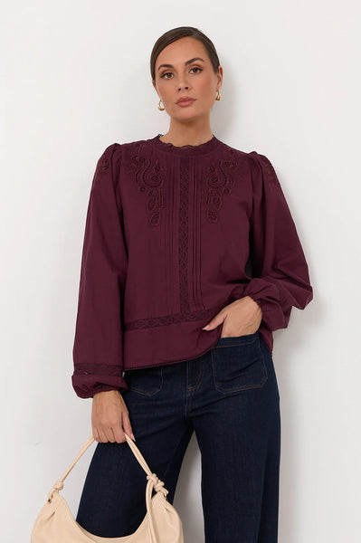 Lou Cut Lace Top -Grape