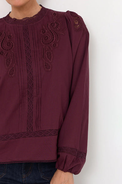 Lou Cut Lace Top -Grape