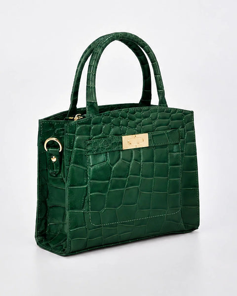 Brighton Croc Leather Crossbody Bag