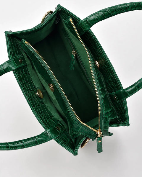 Brighton Croc Leather Crossbody Bag