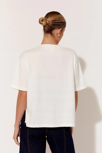 Laney Cotton Cashmere Knit Top in Cream