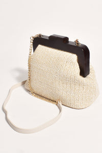 Lucinda Timber Frame Woven Clutch