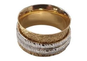 Spinner Ring on Pattern Band Gold/Silver
