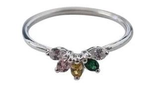 Selina Sterling Silver Multi Coloured Cubic Ring