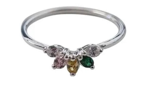 Selina Sterling Silver Multi Coloured Cubic Ring