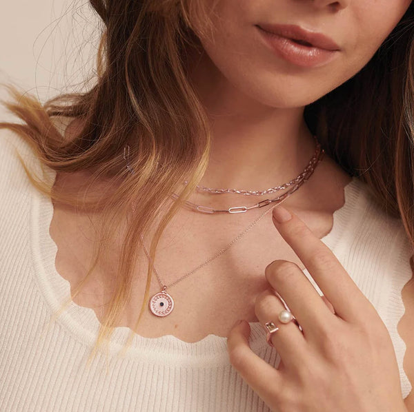 Love and Enlighten Necklace in Rose Gold Plate