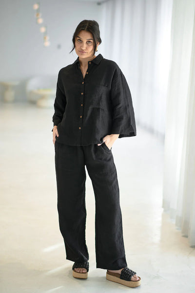 Wide Leg Linen Pants