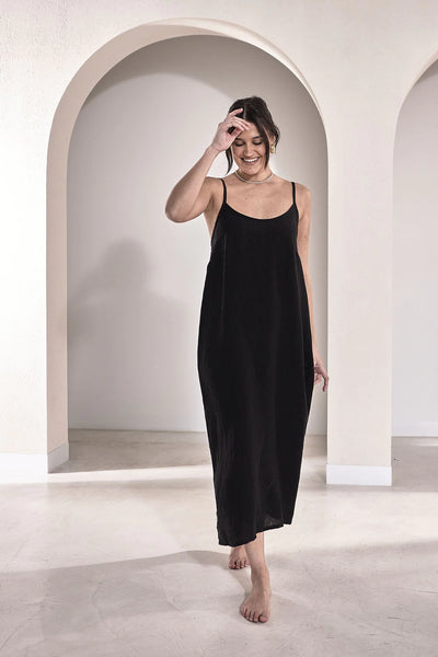 Midi Linen Slip Dress