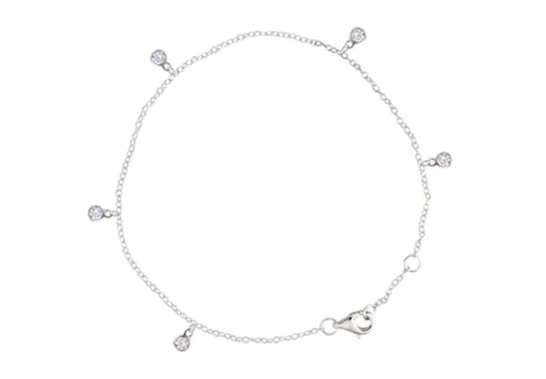 CZ Bezel Scattered Drop Bracelet