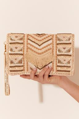 Beaded Event Foldover Clutch