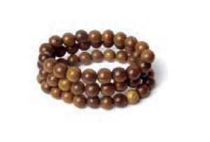 Round timber bead bracelets set of 3