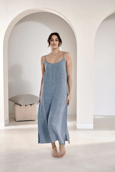 Midi Linen Slip Dress