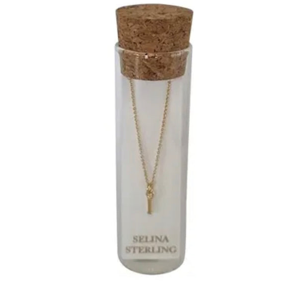 Selina Initial Necklace in Yellow Gold Plated Sterling Silver