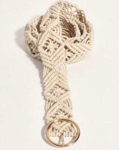 Macrame Metal Ring Belt
