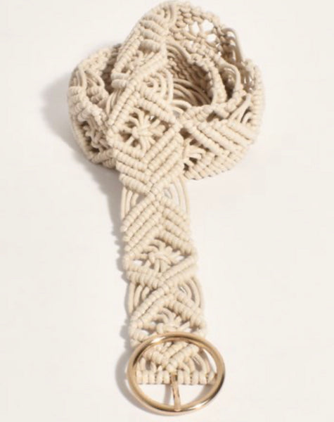 Macrame Metal Ring Belt
