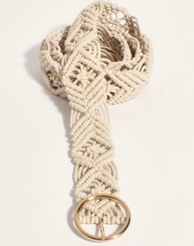 Macrame Metal Ring Belt